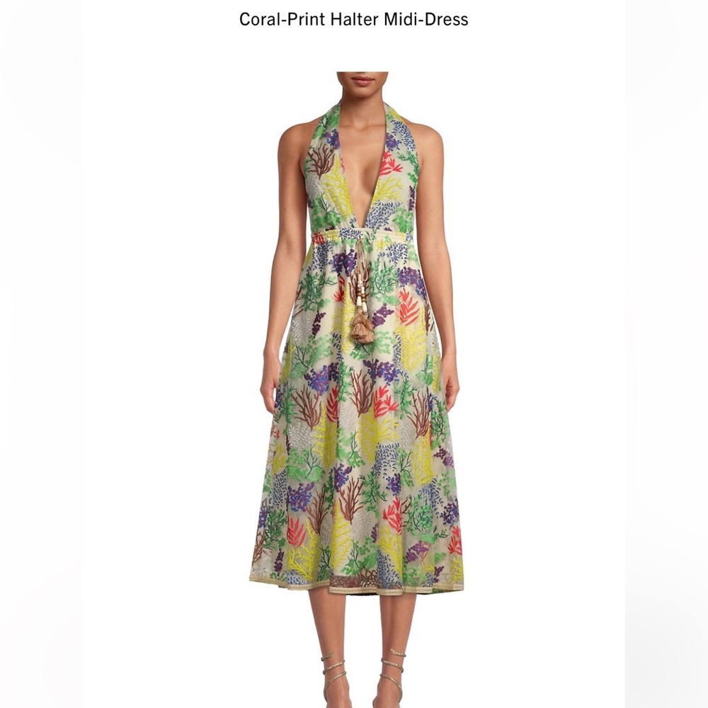 Toccin coral print halter dress size 2 never worn